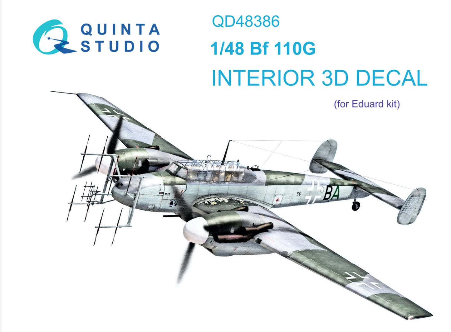 Quinta Studio QD48386 1:48 Messerschmitt Bf-110G-4 (3D-Printed) & coloured Interior