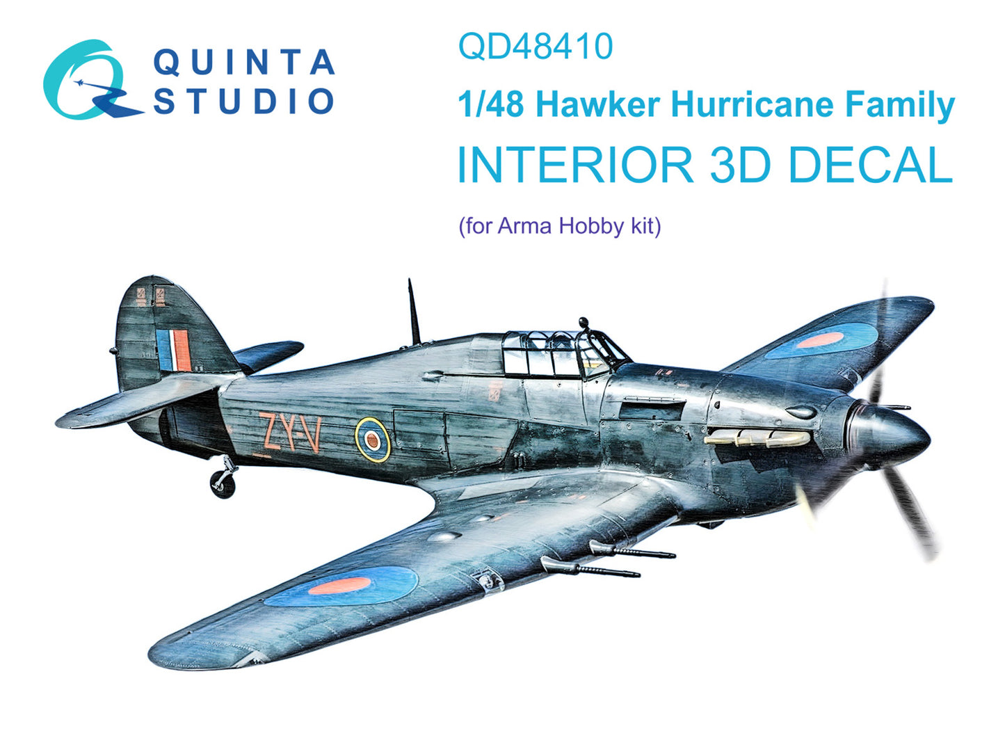 Quinta Studio QD48410 1:48 Hawker Hurricane Mk.IIc family (3D-Printed) & coloured Interior