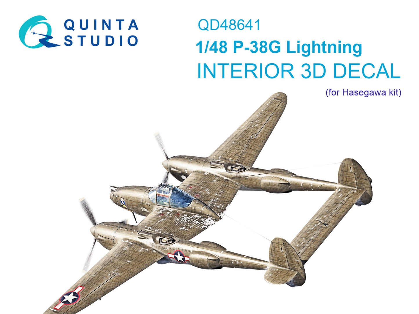 Quinta Studio QD48641 1:48 Lockheed P-38G Lightning 3D-Printed & coloured Interior