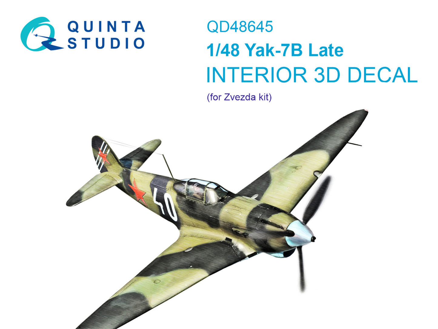 Quinta Studio QD48645 1:48 Yakovlev Yak-7B 3D-Printed & coloured Interior