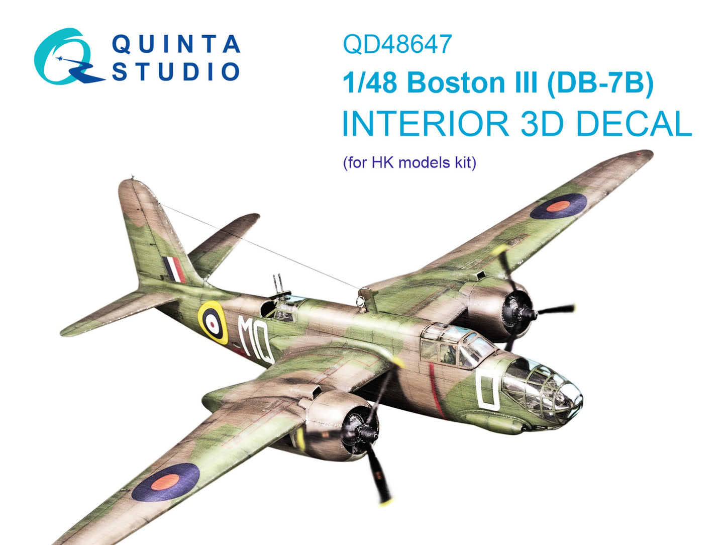 Quinta Studio QD48647 1:48 Douglas Boston III (DB-7B) 3D-Printed & coloured Interior