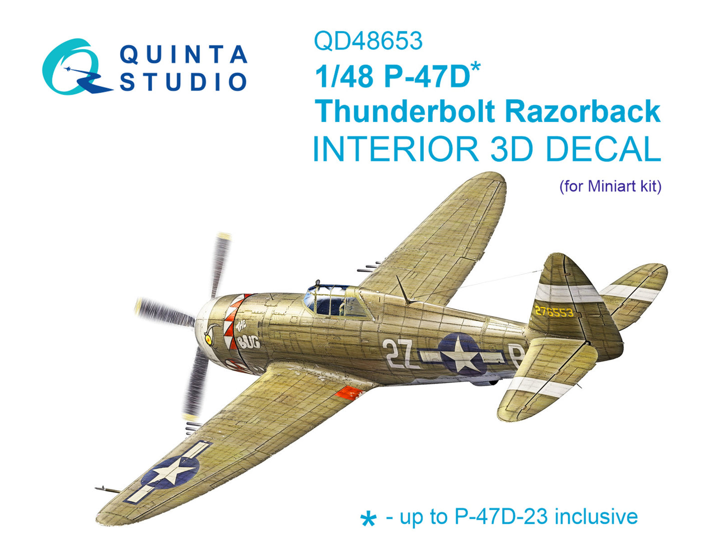 Quinta Studio QD48653 1:48 P-47D Thunderbolt Razorback 3D-Printed & coloured Interior