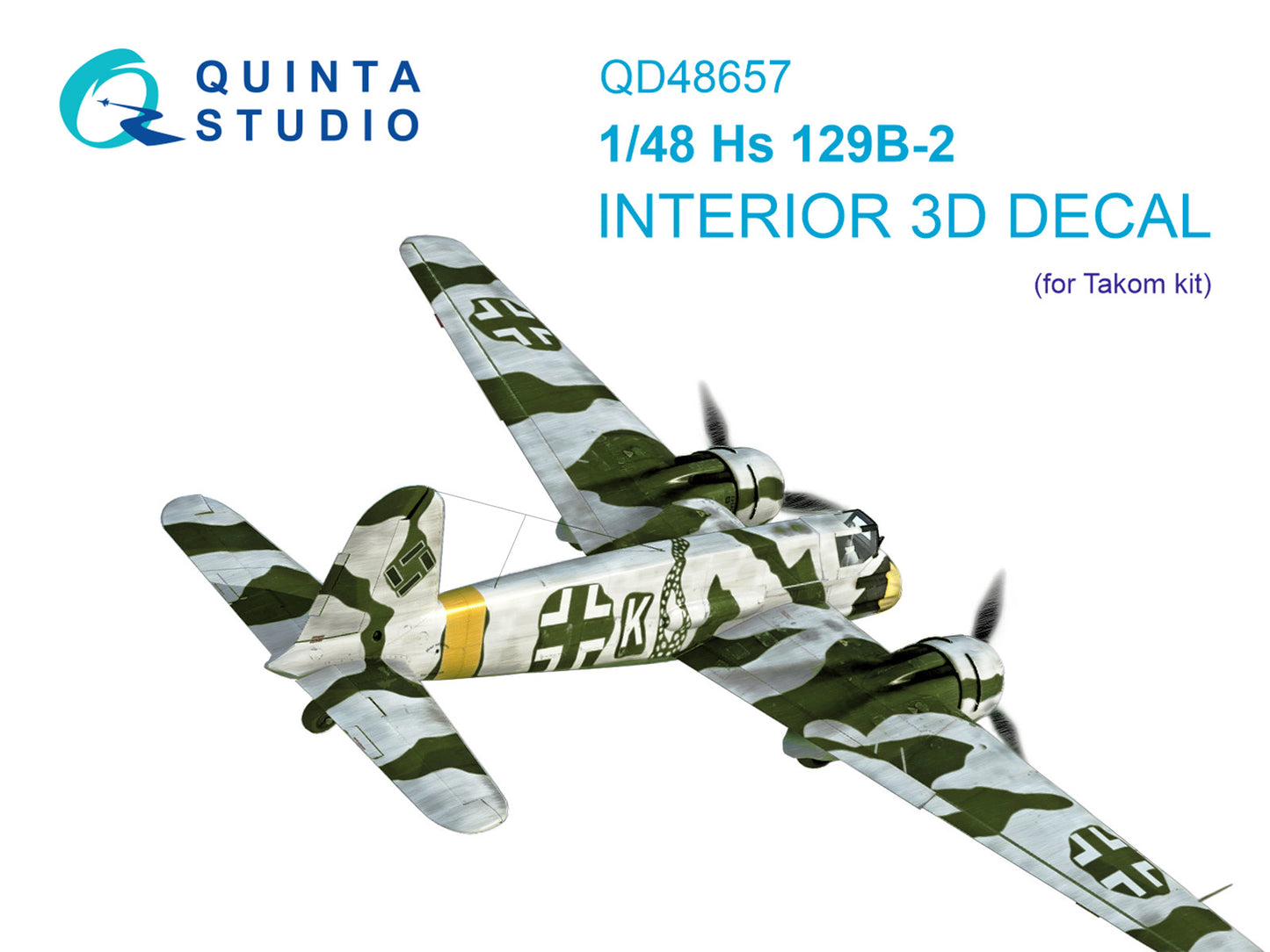 Quinta Studio QD48657 1:48 Henschel Hs-129B-2 3D-Printed & coloured Interior
