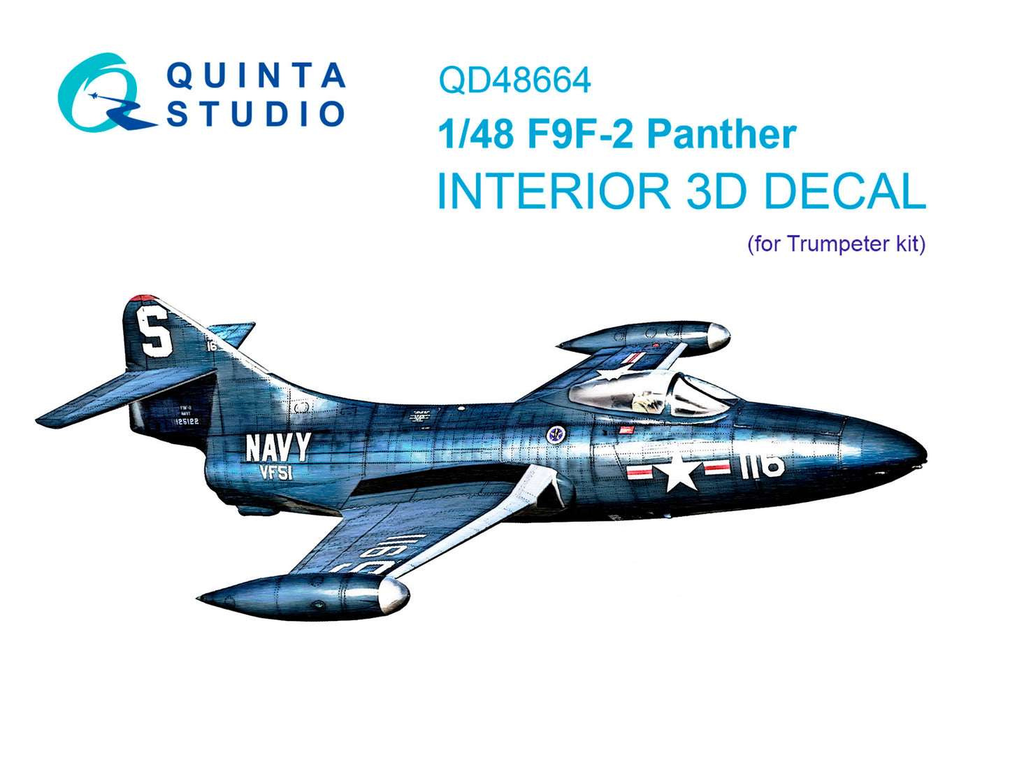 Quinta Studio QD48664 1:48 Grumman F9F-2 Panther 3D-Printed & coloured Interior