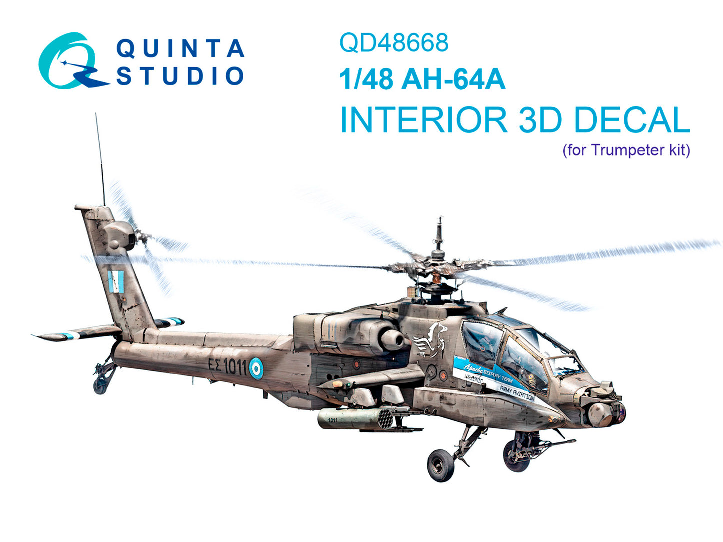 Quinta Studio QD48668 1:48 Bell/Boeing AH-64A Apache 3D-Printed & coloured Interior