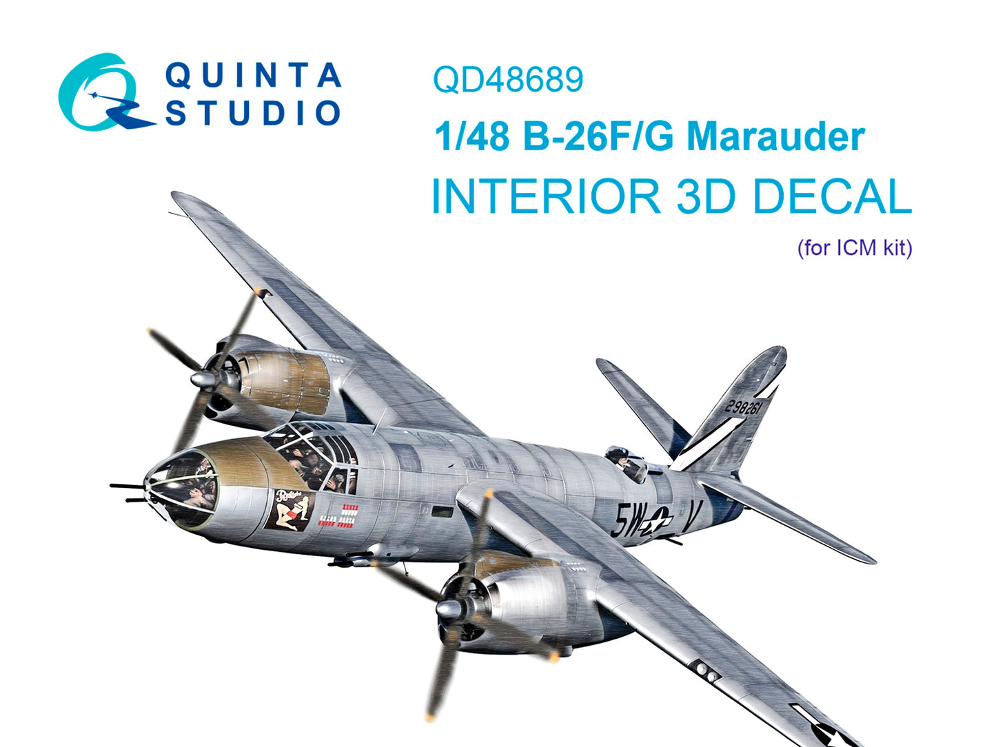 Quinta Studio QD48689 1:48 Martin B-26F/B-26G Marauder 3D-Printed & coloured Interior
