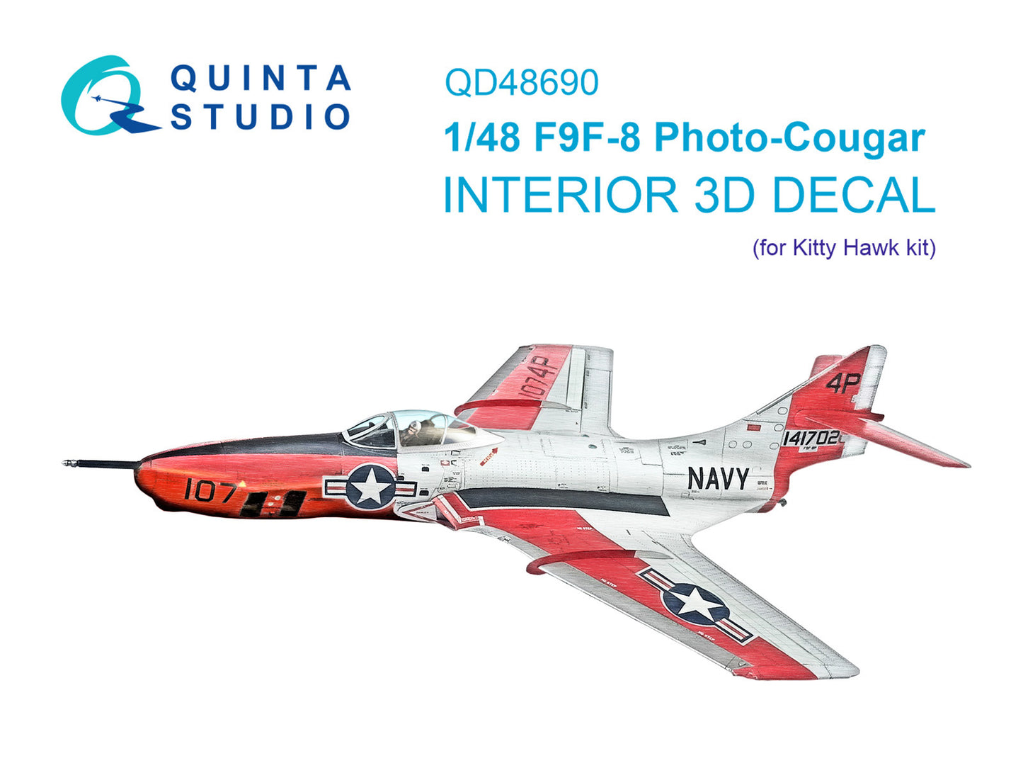 Quinta Studio QD48690 1:48 Grumman F9F-8P Photo-Cougar 3D-Printed & coloured Interior