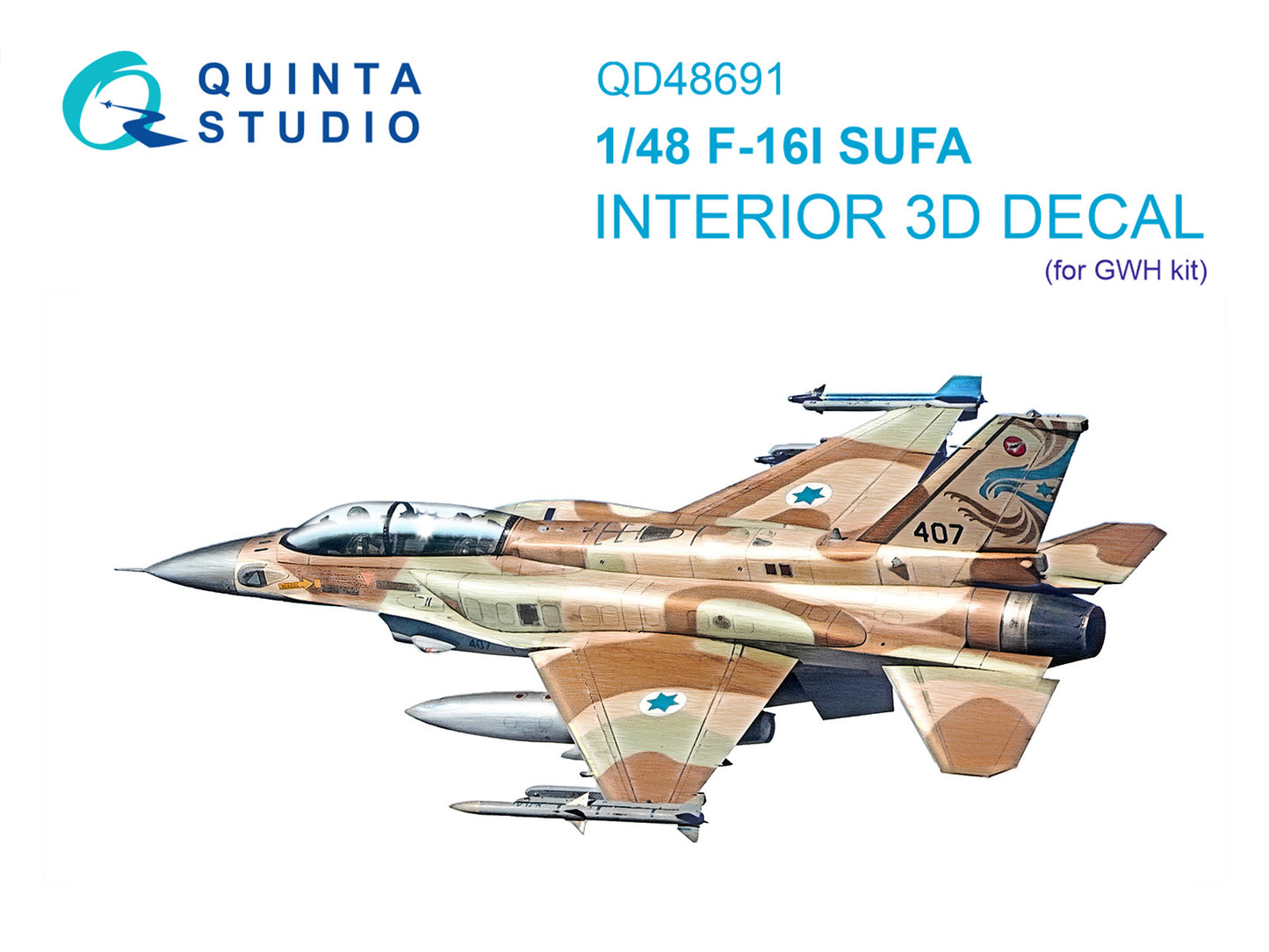 Quinta Studio QD48691 1:48 Lockheed-Martin F-16I SUFA 3D-Printed & coloured Interior