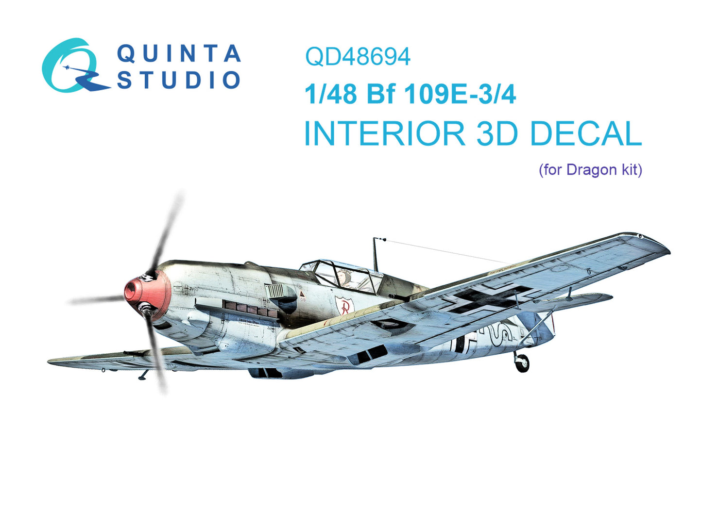 Quinta Studio QD48694 1:48 Messerschmitt Bf-109E-3/E-4 3D-Printed & coloured Interior