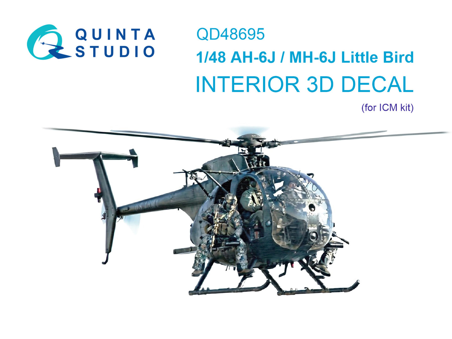 Quinta Studio QD48695 1:48 Bell AH-6J/MH-6J Little Bird 3D-Printed & coloured Interior