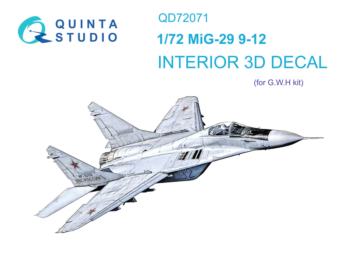 Quinta Studio QD72071 1:72 Mikoyan MiG-29 9-12 (3D-Printed) & coloured Interior