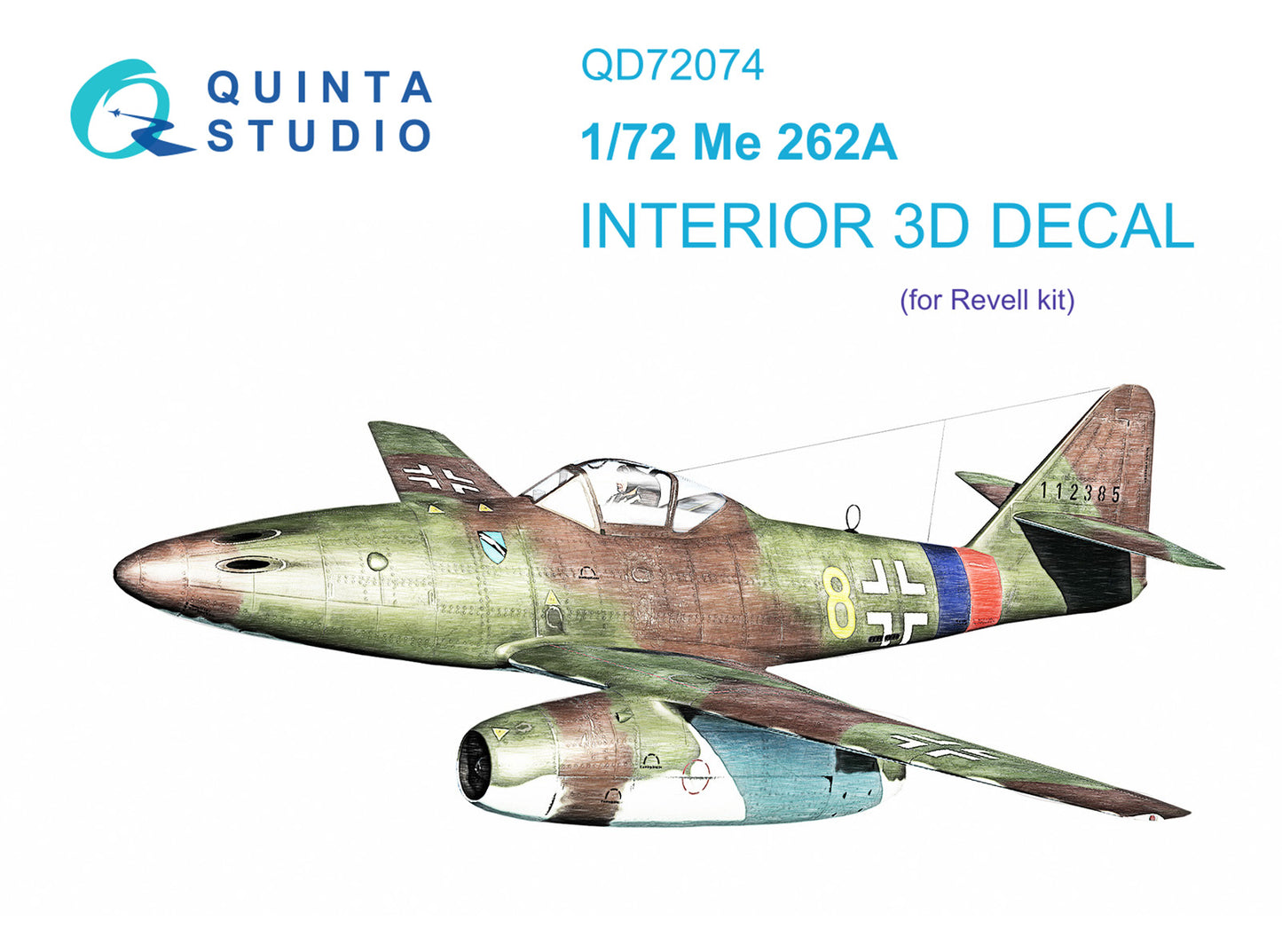 Quinta Studio QD72074 1:72 Messerschmitt Me-262A (3D-Printed) & coloured Interior