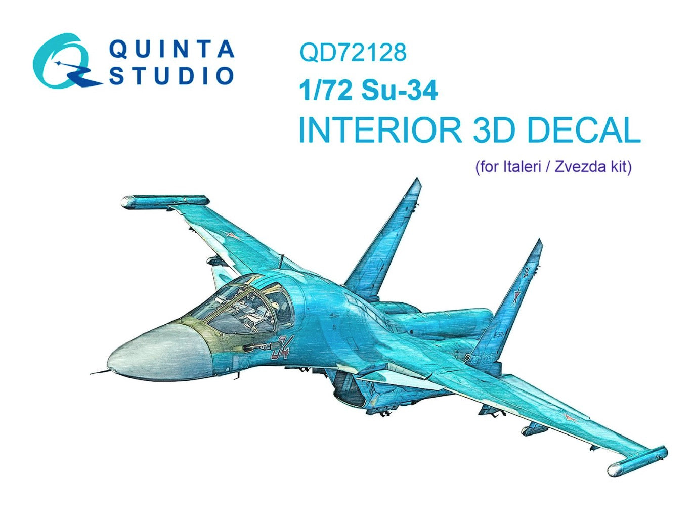 Quinta Studio QD72128 1:72 Sukhoi Su-34 (3D-Printed) & coloured Interior