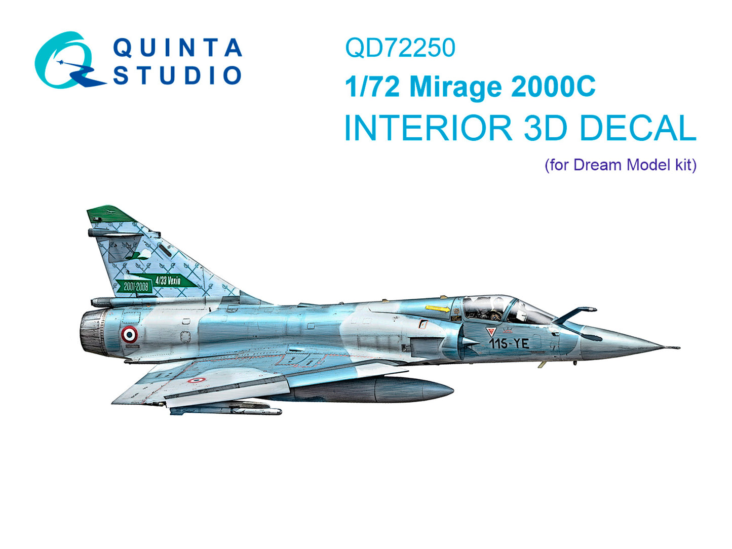 Quinta Studio QD72250 1:72 Dassault Mirage 2000C 3D-Printed & coloured Interior