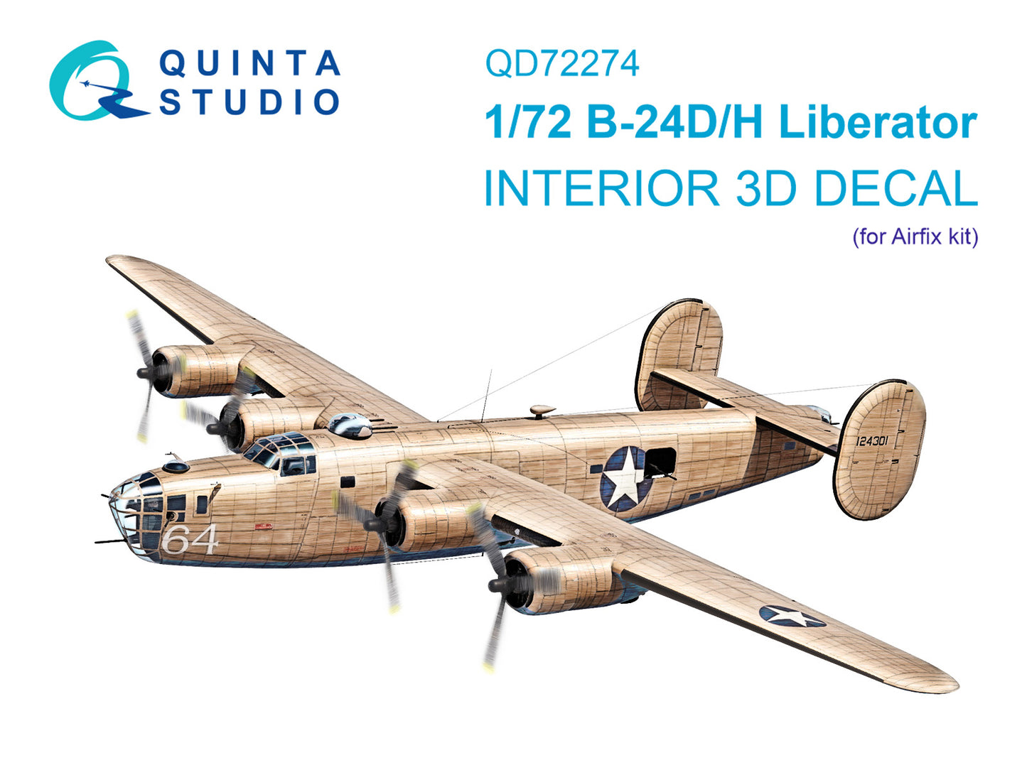 Quinta Studio QD72274 1:72 Consolidated B-24D/B-24H Liberator 3D-Printed & coloured Interior