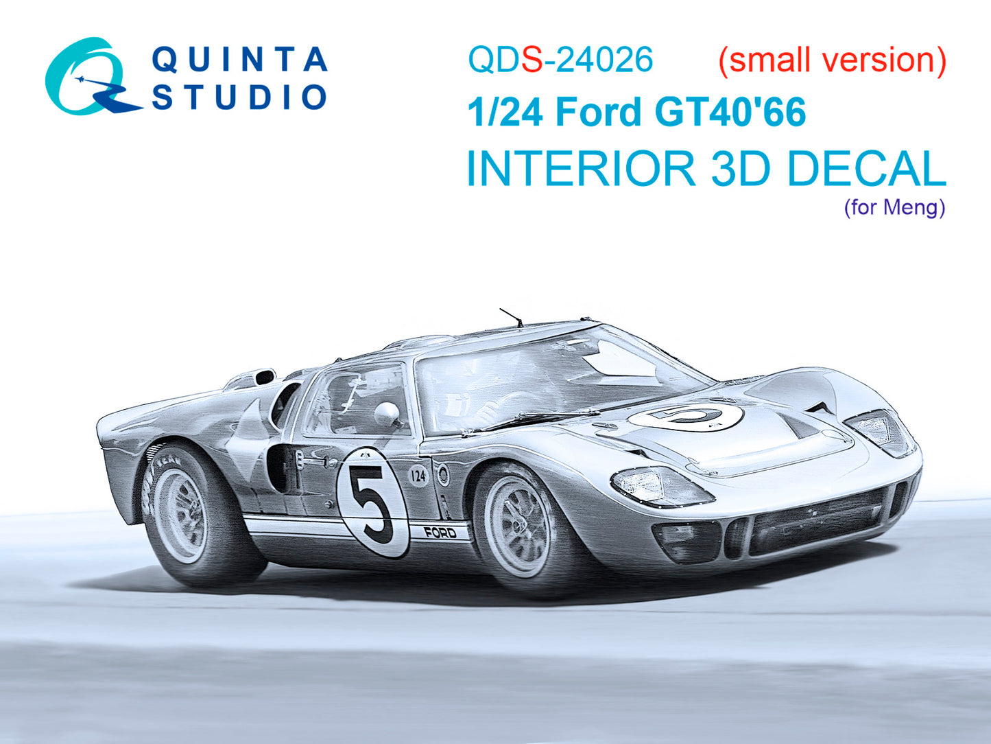 Quinta Studio QDS-24026 1:24 Ford GT40 Mark II '66 3D-Printed & coloured Interior