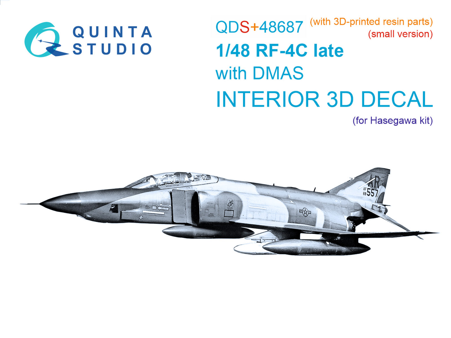 Quinta Studio QDS+48687 1:48 RF-4C Phantom II (late with DMAS) 3D-Printed & coloured Interior