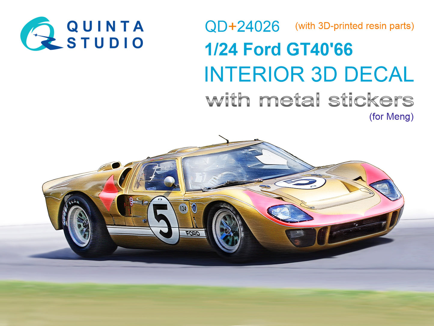 Quinta Studio QD+24026 1:24 Ford GT40 Mark II '66 3D-Printed & coloured Interior