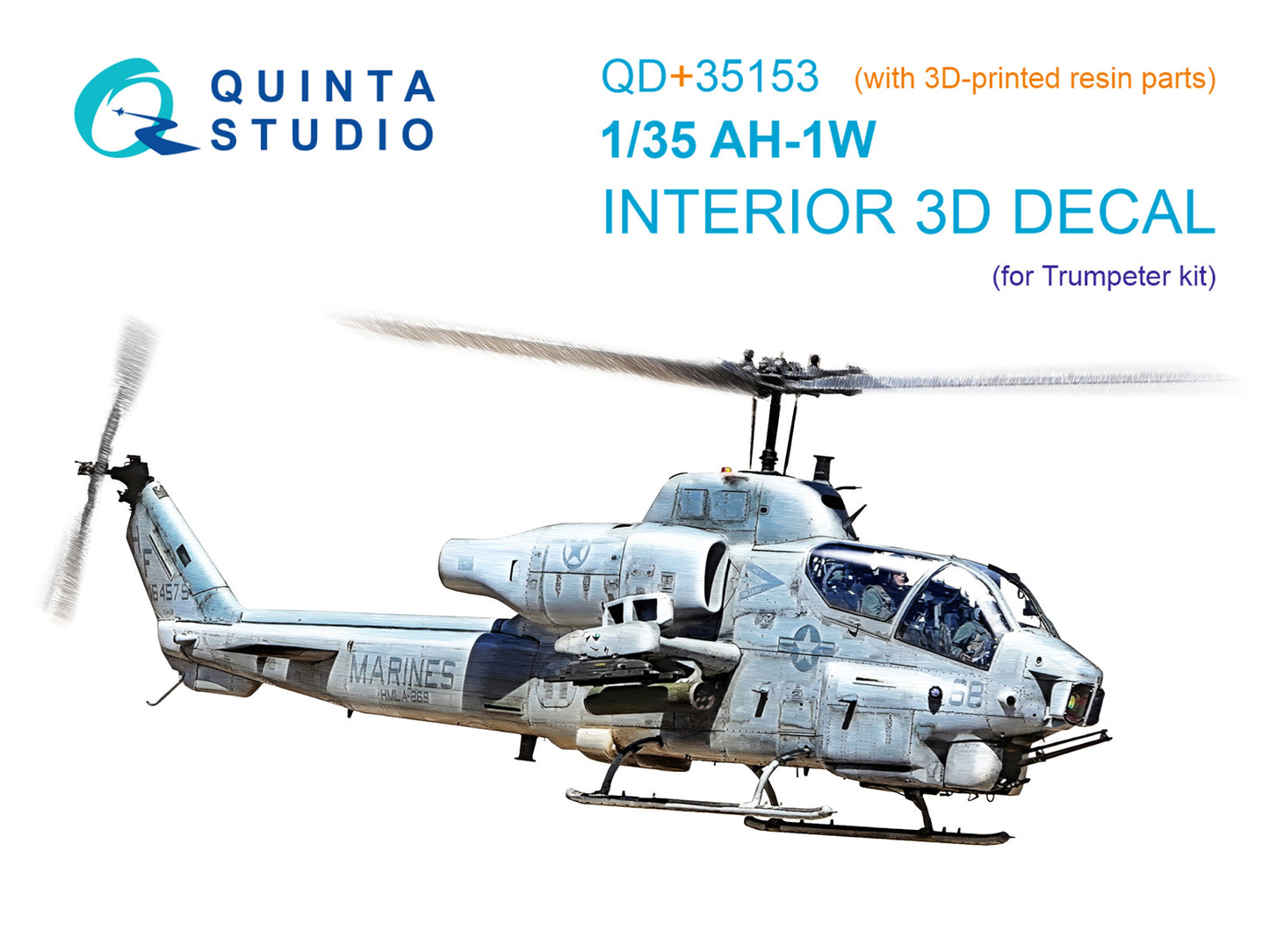 Quinta Studio QD+35153 1:350 Bell AH-1W 3D-Printed & coloured Interior