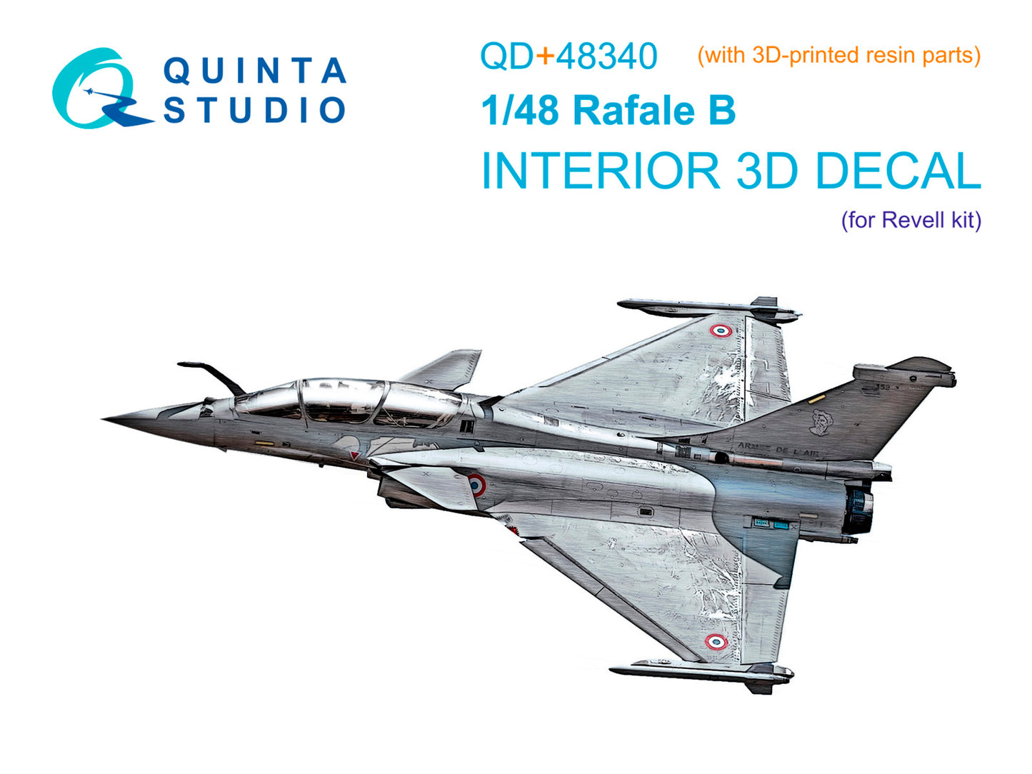 Quinta Studio QD+48340 1:48 Dassault_Rafale B 3D-Printed & coloured Interior