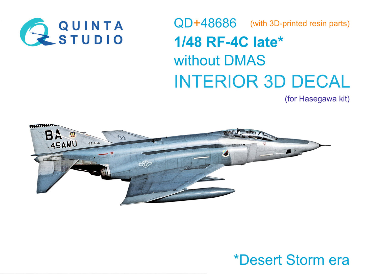 Quinta Studio QD+48686 1:48 RF-4C Phantom II (late without DMAS) 3D-Printed & coloured Interior