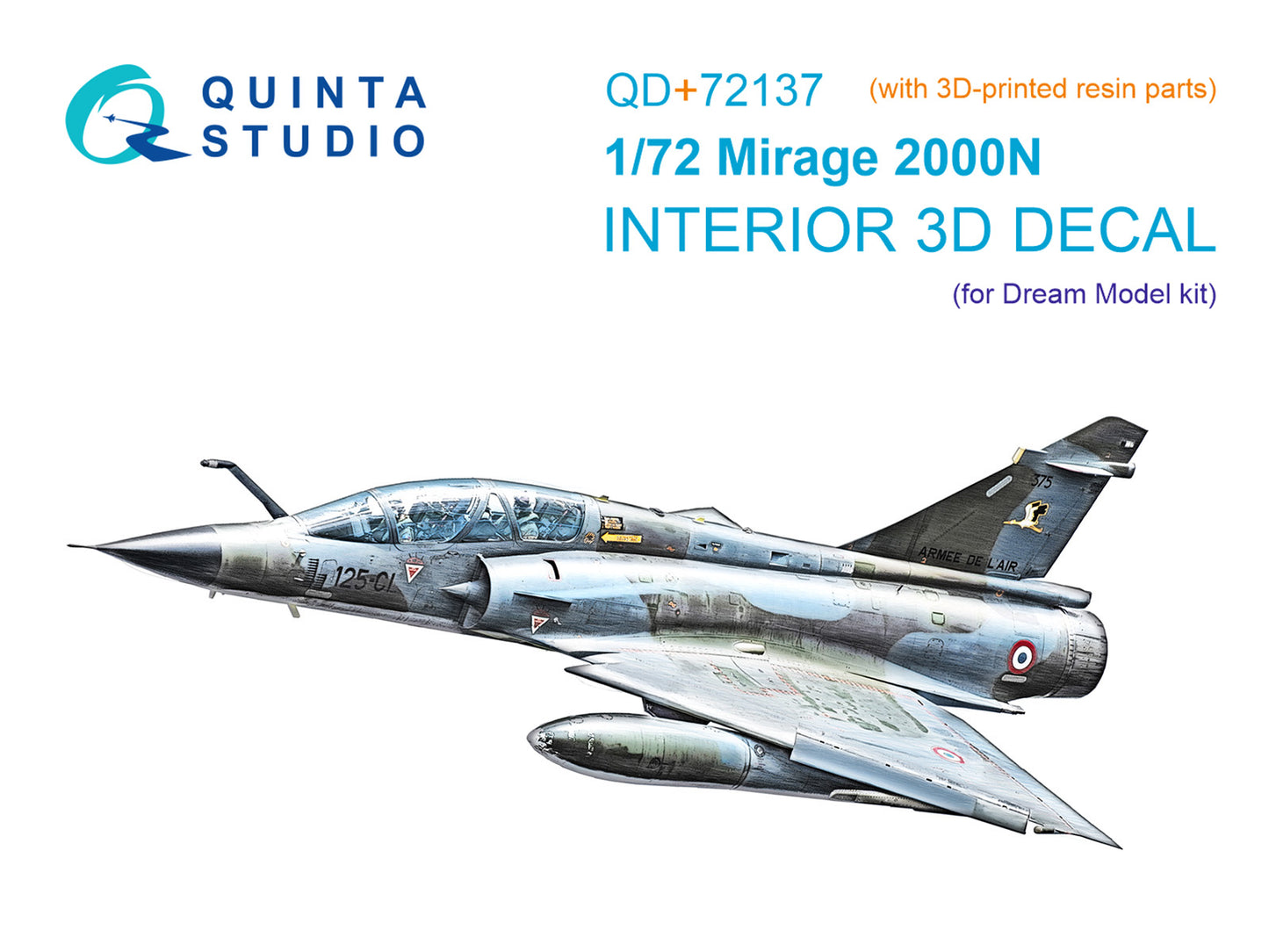 Quinta Studio QD+72137 1:72 Dassault Mirage 2000N 3D-Printed & coloured Interior