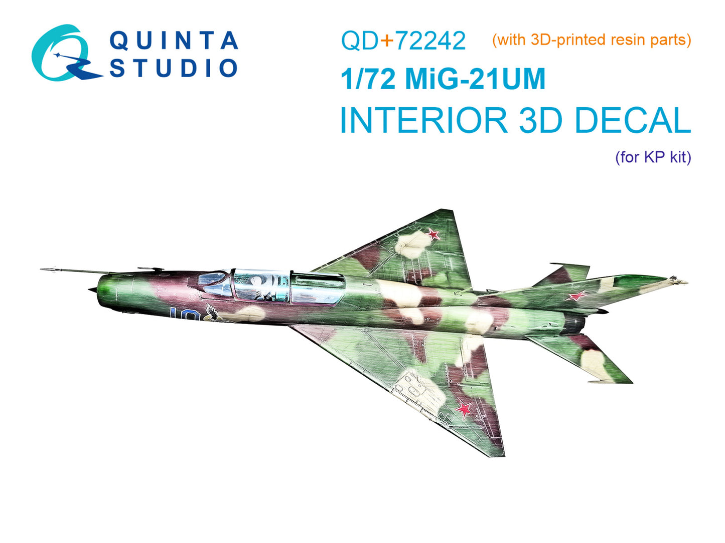 Quinta Studio QD+72242 1:72 Mikoyan MiG-21UM 3D-Printed & coloured Interior