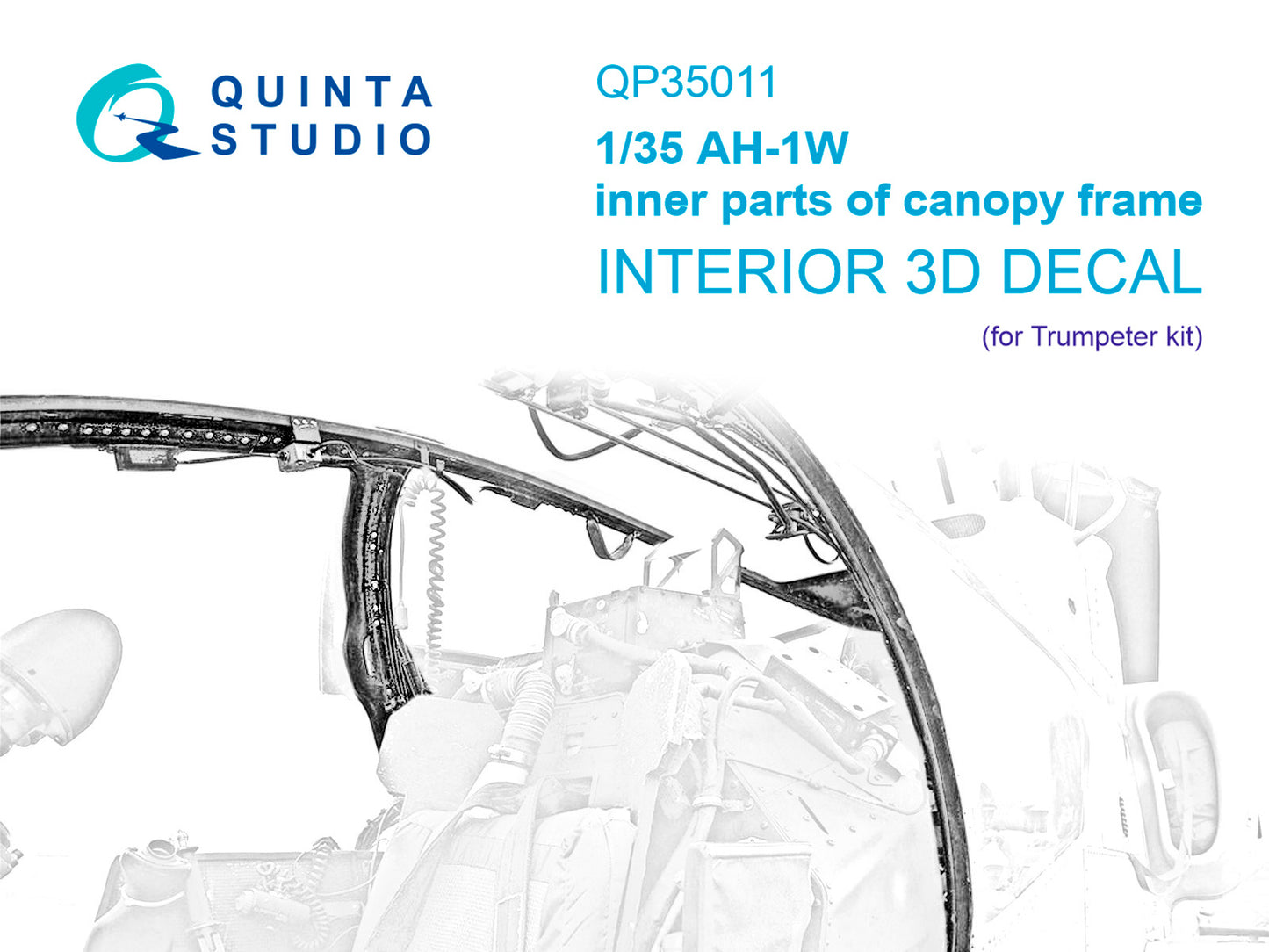 Quinta Studio QP35011 1:350 Bell AH-1W inner parts of canopy frame