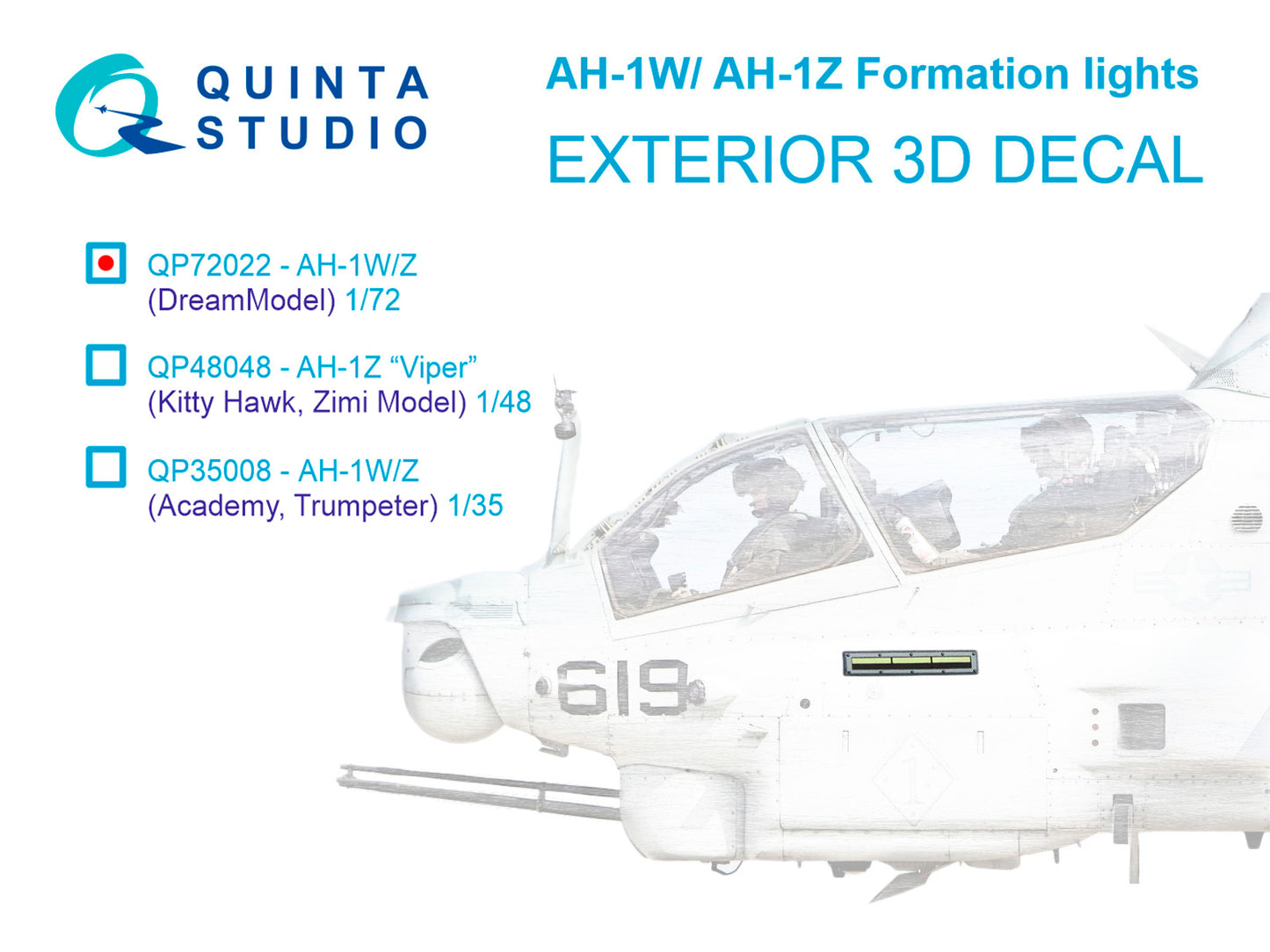 Quinta Studio QP72022 1:72 Bell AH-1W/AH-1Z Formation (slime) lights