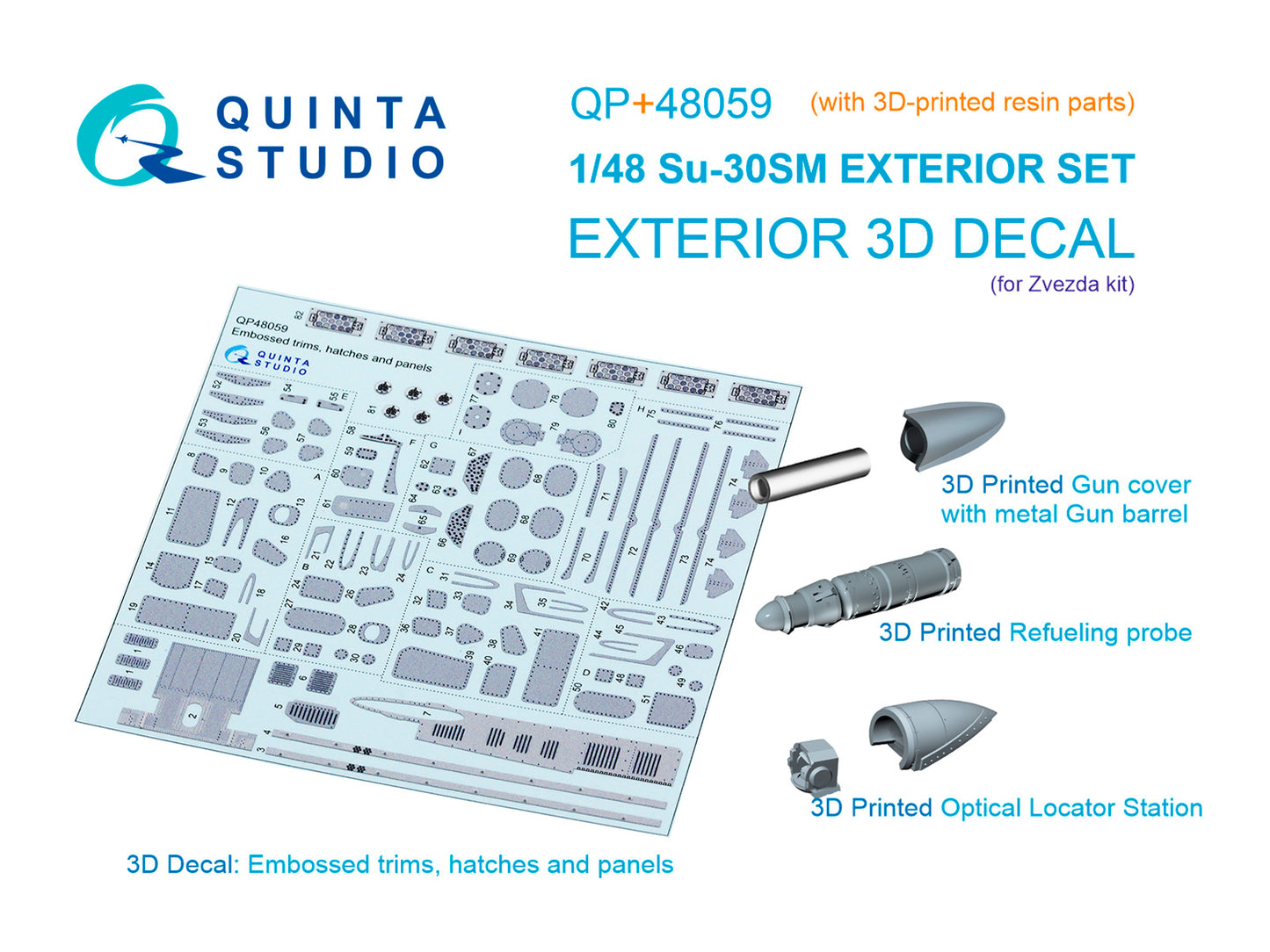Quinta Studio QP+48059 1:48 Sukhoi Su-30SM Exterior Set