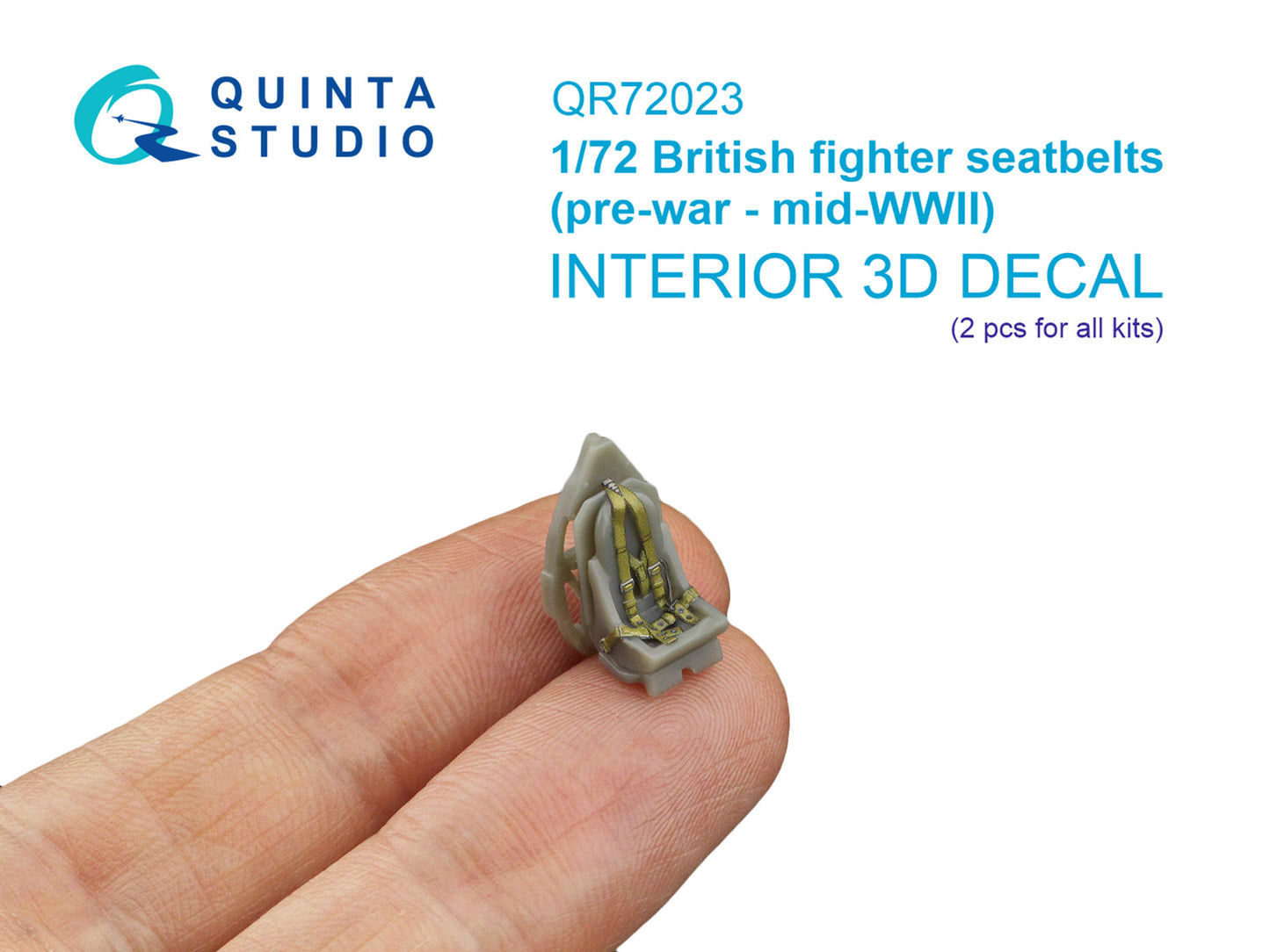 Quinta Studio QR72023 1:72 British Fighter Seatbelts, Pre-war - mid WWII (for 2 seats)