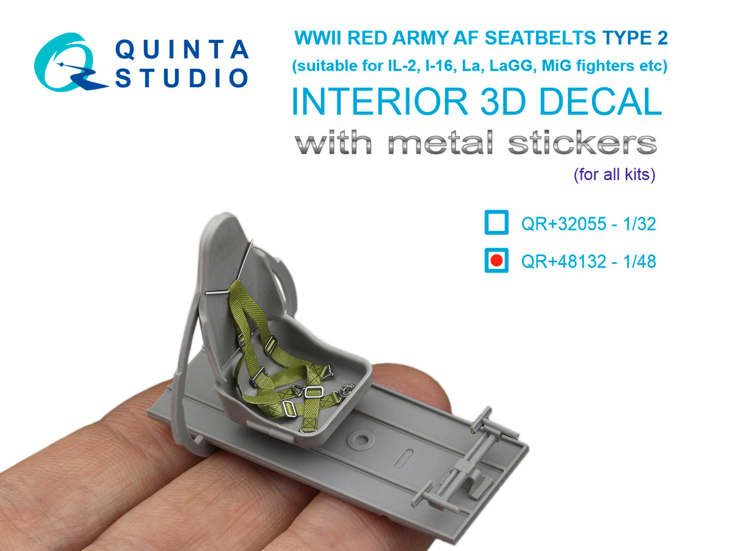 Quinta Studio QR+48132 1:48 WWII Red Army AF Seatbelts Type 2 (with metal buckles)