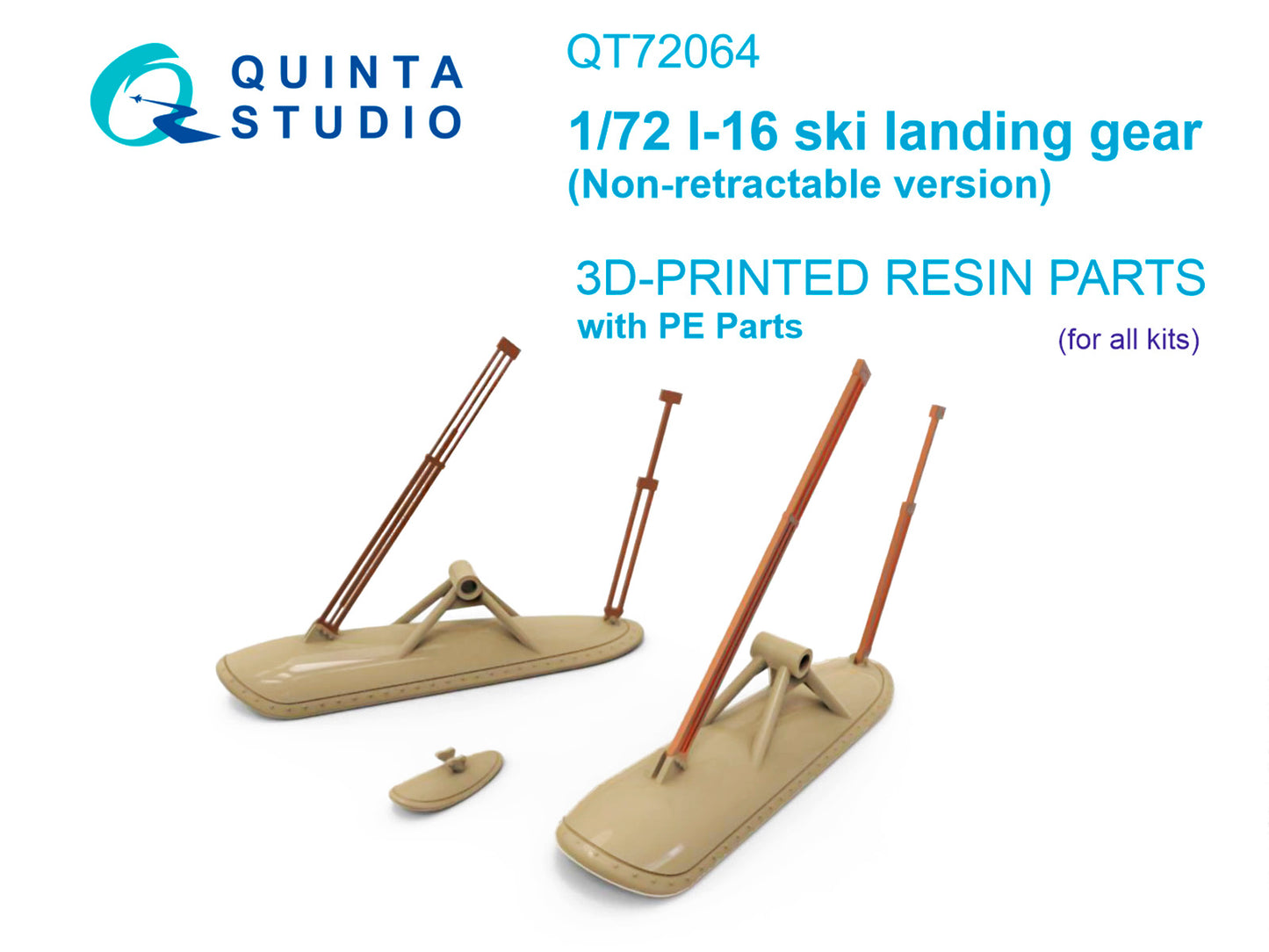 Quinta Studio QT72064 1:72 Polikarpov I-16 Ski landing gear (Non-retractable version)