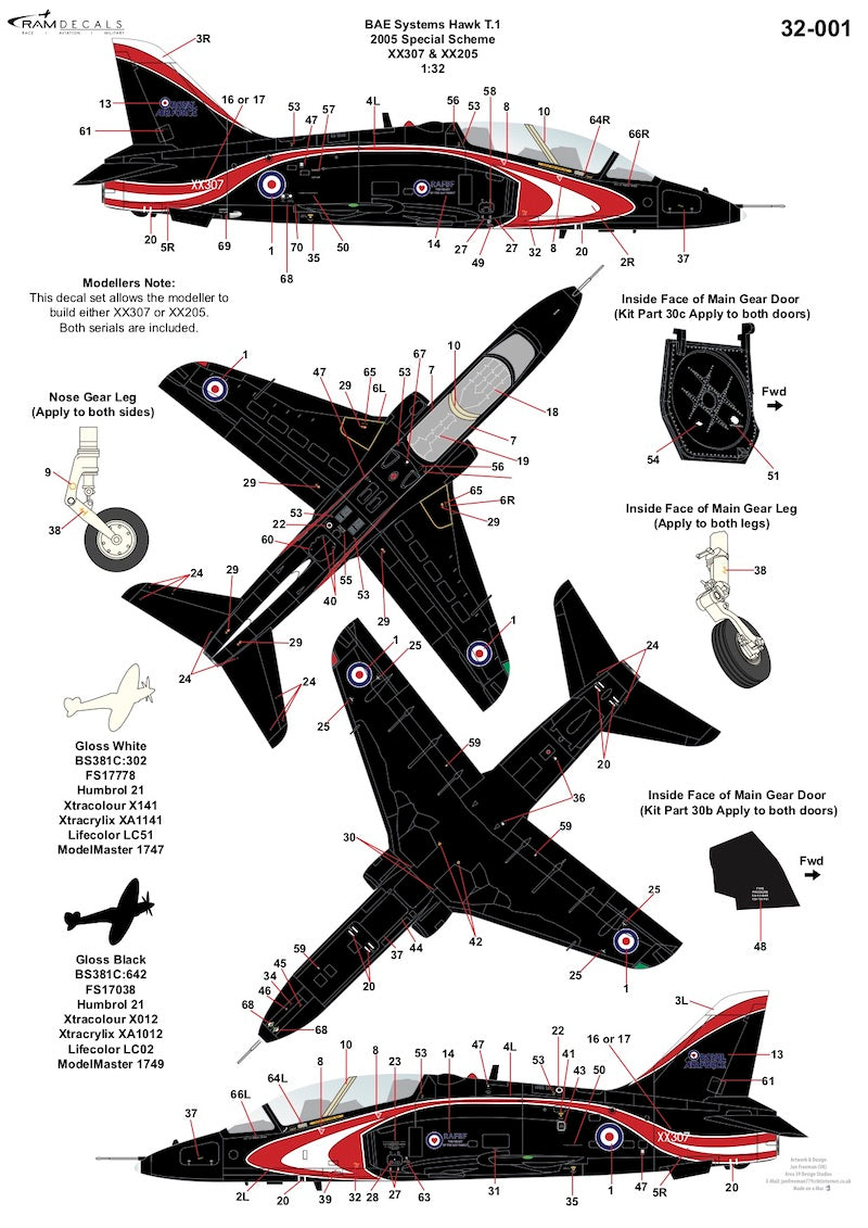 Ram Models M32001 1:32 BAe Systems Hawk 2007 Special Scheme