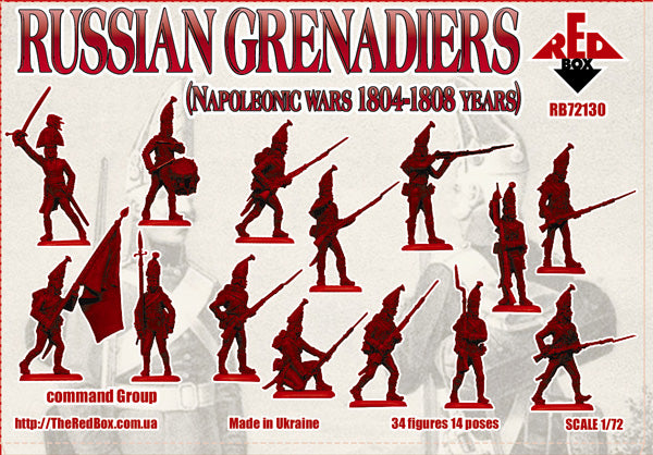 Red Box RB72130 1:72 Napoleonic Russian Grenadiers 1804-1808