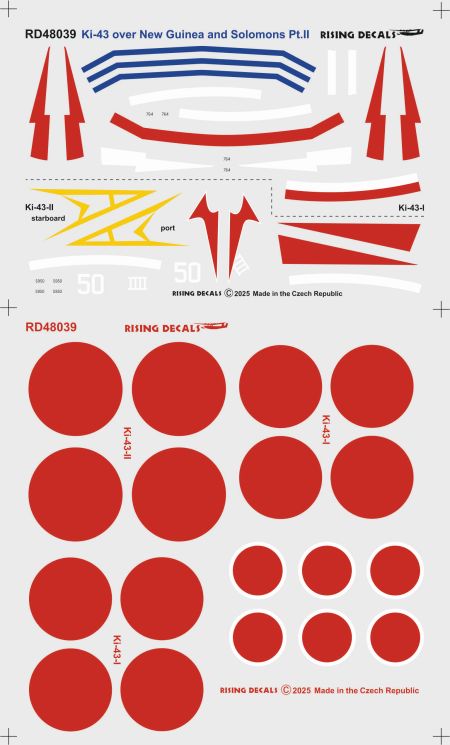 Rising Decals RD48039 1:48 Nakajima Ki-43 over New Guinea and the Solomons Pt.II