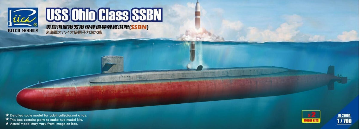 Riich Models RL27004 1:700 USS Ohio Class SSBN (Dual pack) (Model Kits X2) (submarines)
