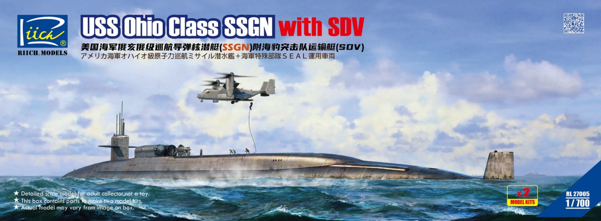 Riich Models RL27005 1:700 USS Ohio Class SSGN with SDV (Dual pack) (Model Kits X2) (submarines)