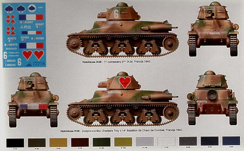 RPM 72218 1:72 French Hotchkiss H-38 Series D Poland 1939 with 37mm SA18 Gun