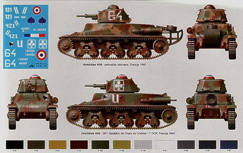 RPM 72219 1:72 French Hotchkiss H-39 Israel 1948 with 37mm SA38 Gun