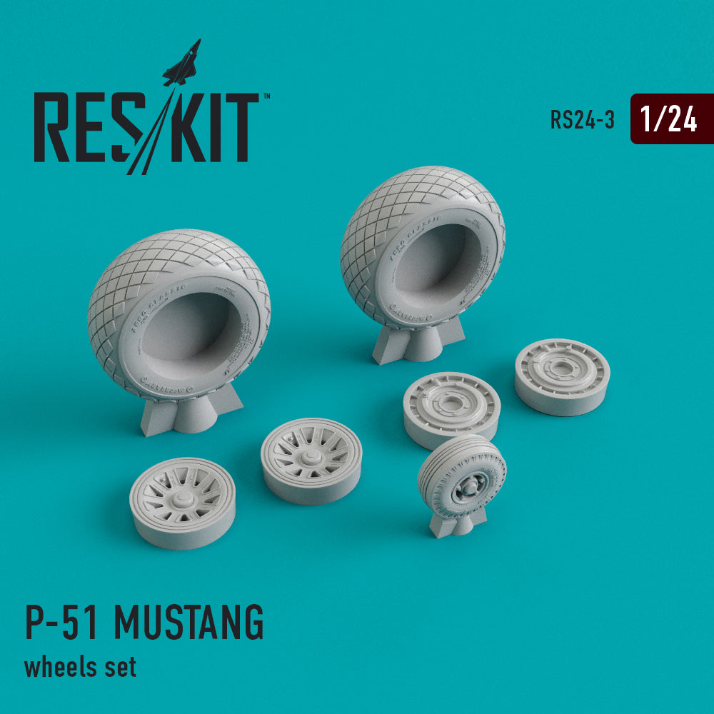 ResKit RS24-0003 1:24 North-American P-51D Mustang Wheel Set
