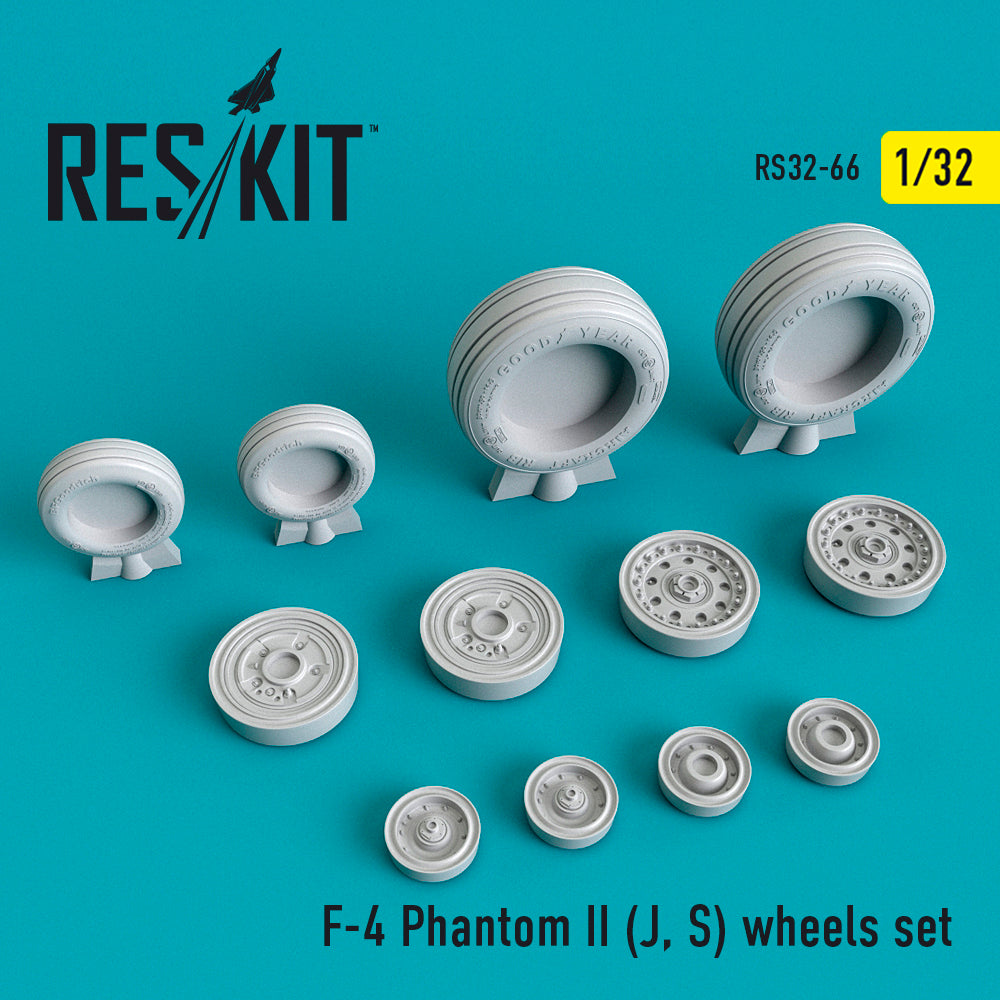 ResKit RS32-0066 1:32 McDonnell F-4 Phantom II (F-4J, F-4S) Wheels Set