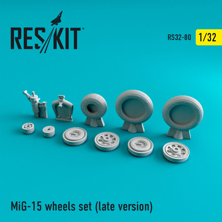 ResKit RS32-0080 1:32 Mikoyan MiG-15 Wheels Set (Late Version)