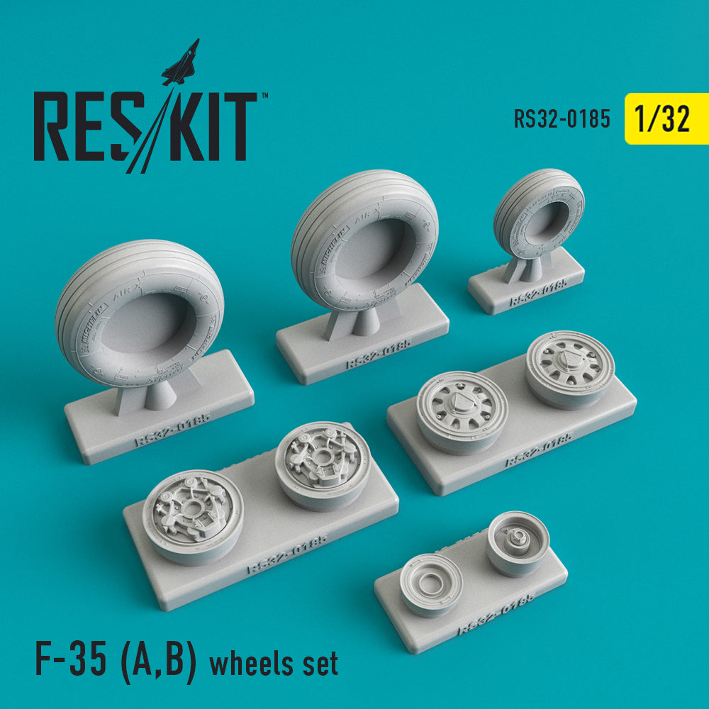 ResKit RS32-0185 1:32 Lockheed-Martin F-35A/F-35C Lightning II Wheels Set