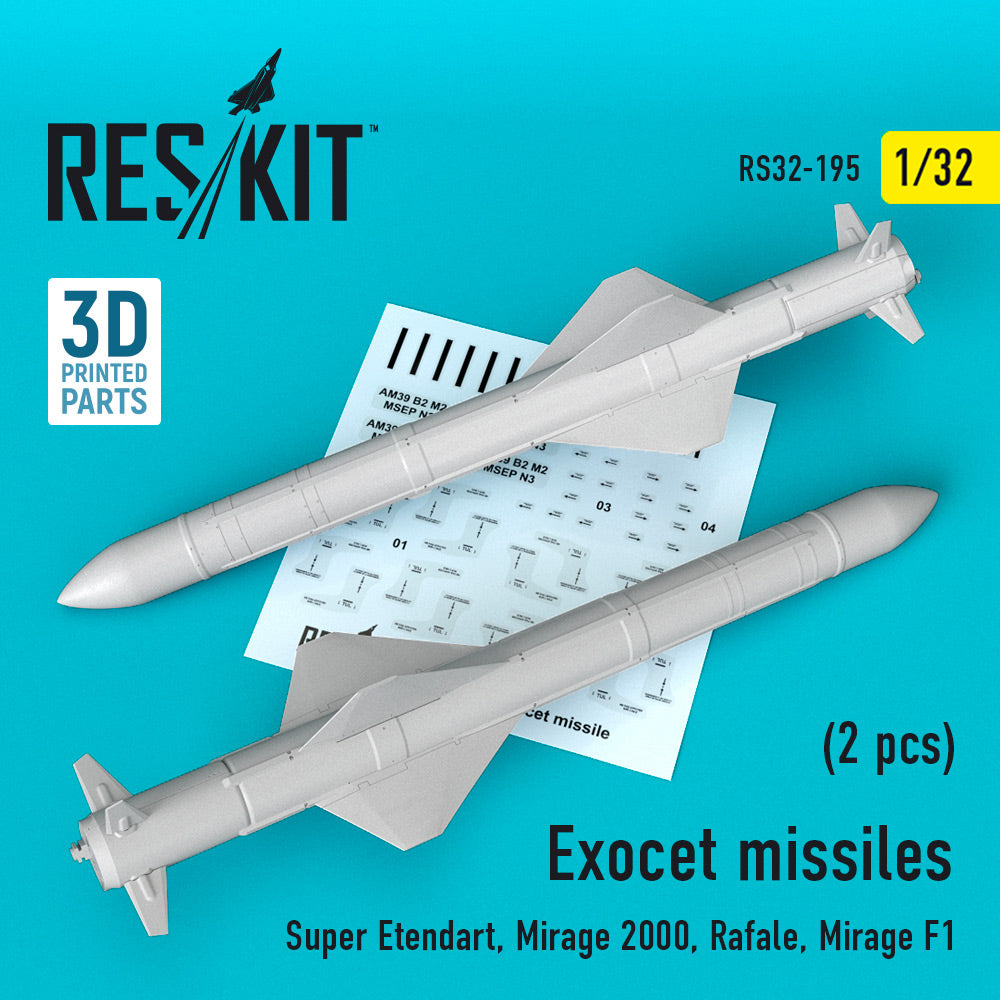 ResKit RS32-0195 1:32 Exocet Missiles (2 pcs)