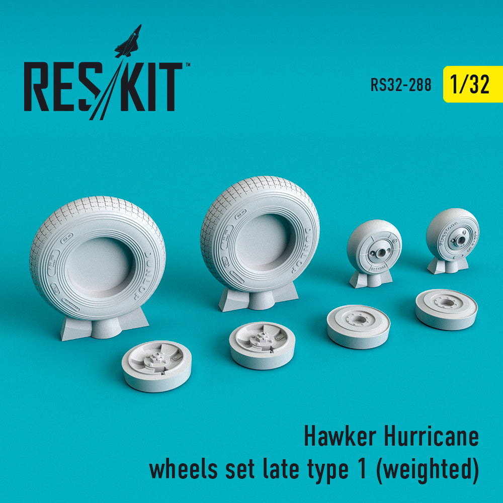 ResKit RS32-0288 1:32 Hawker Hurricane Wheels Set Late Type 1 (Weighted)