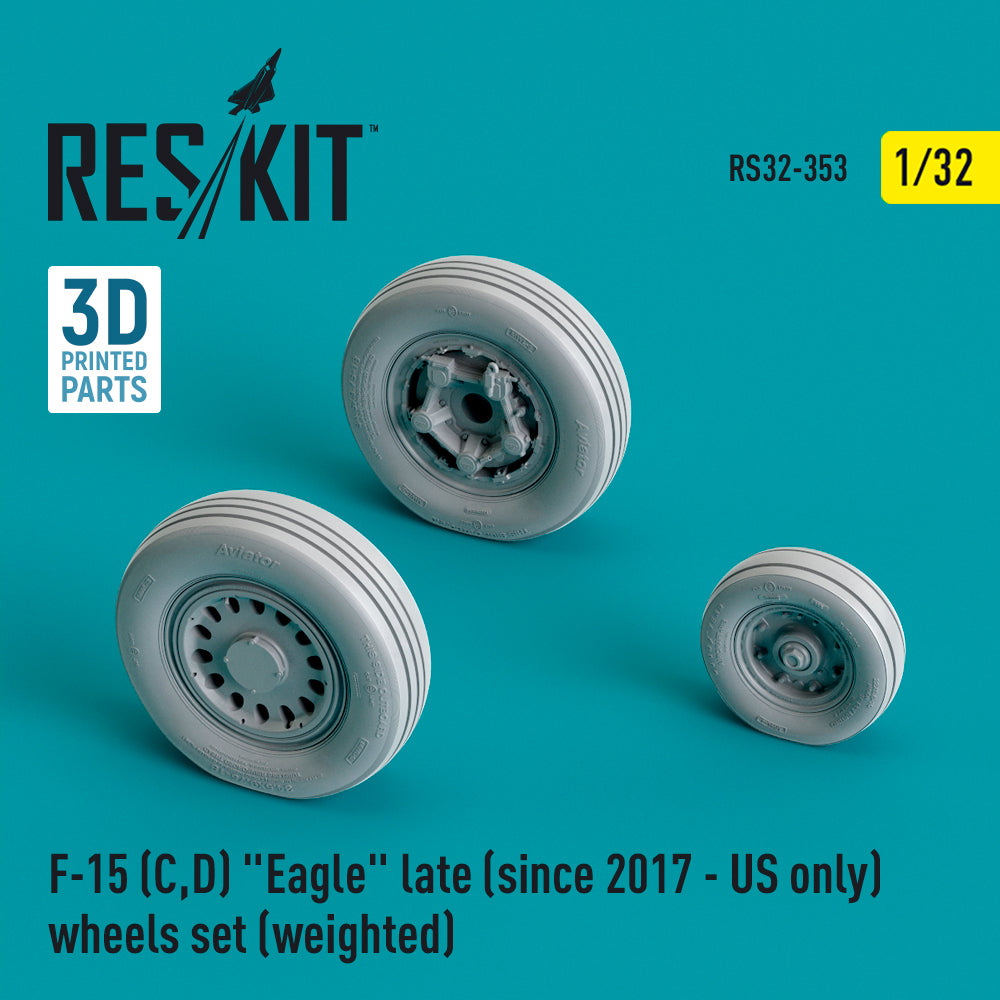 ResKit RS32-0353 1:32 McDonnell F-15C/F-15D Eagle Late (Since 2017 - US Only) Wheels Set (Weighted)