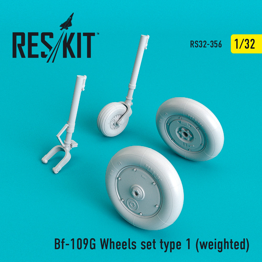 ResKit RS32-0356 1:32 Messerschmitt Bf-109G Wheels Set Type 1 (Weighted)