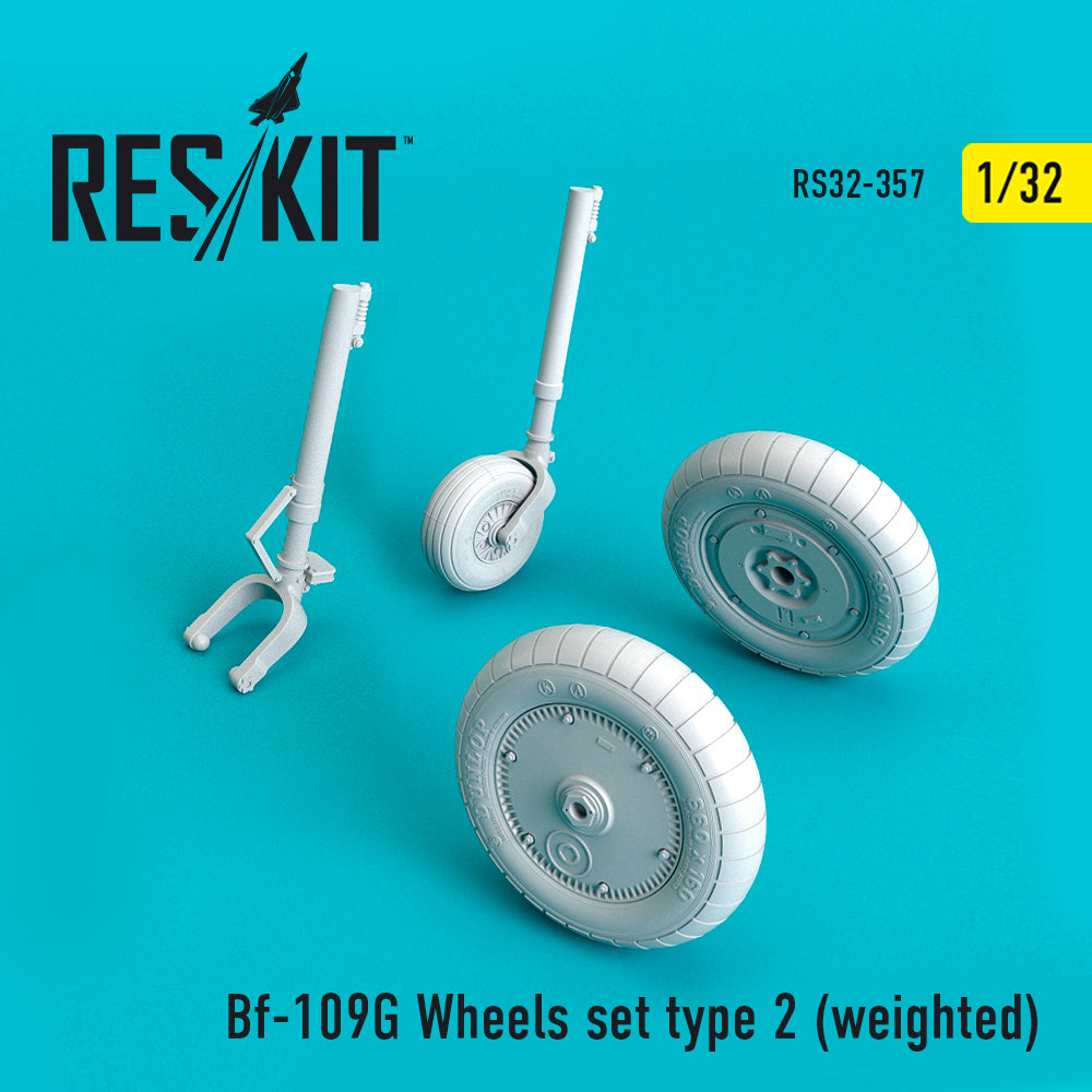 ResKit RS32-0357 1:32 Messerschmitt Bf-109G Wheels Set Type 2 (Weighted)