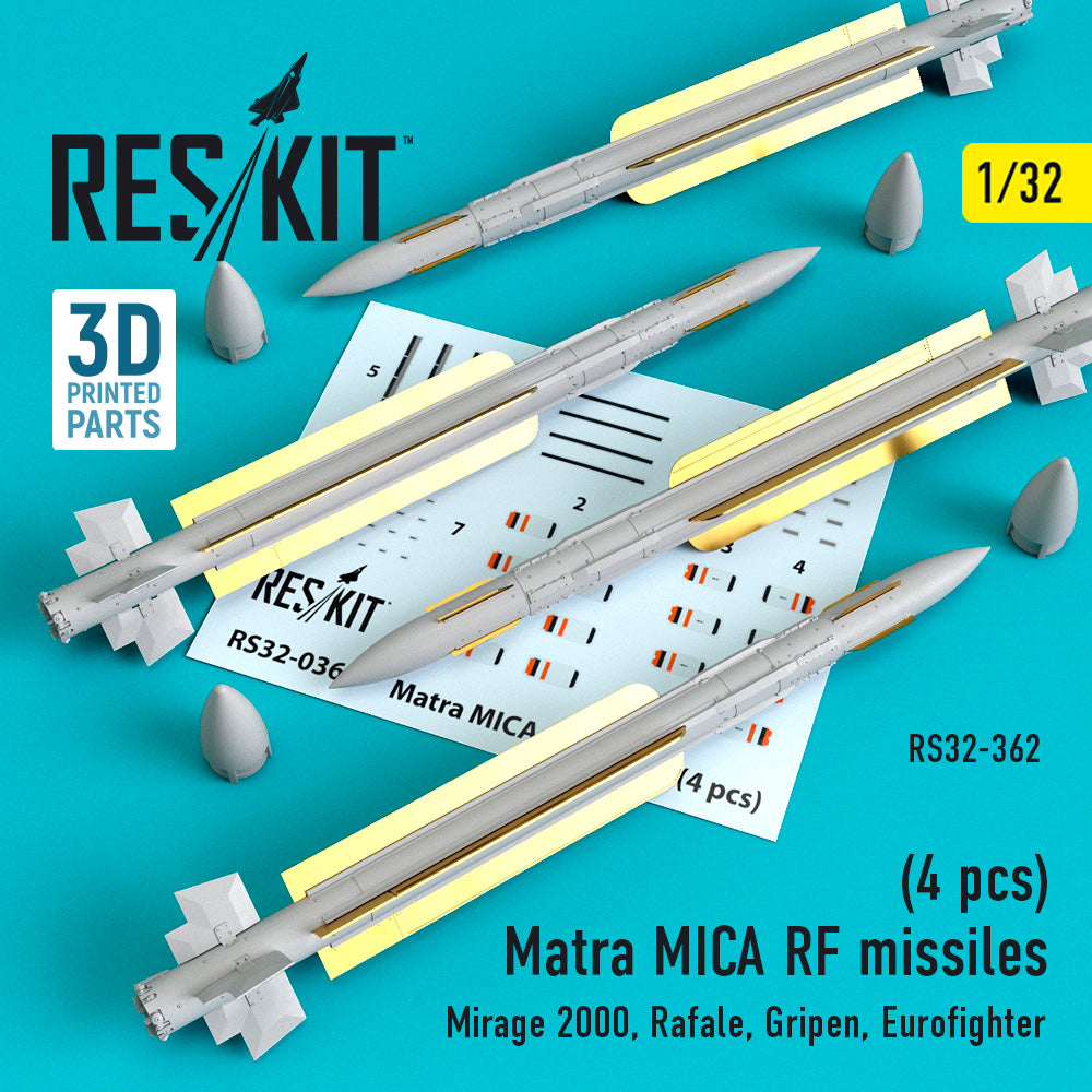 ResKit RS32-0362 1:32 Matra MICA RF Missiles (4 pcs)